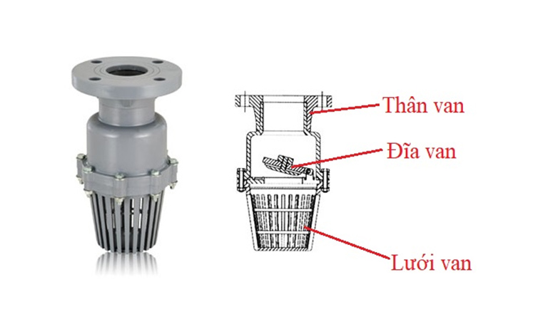 Cấu tạo chung của rọ bơm chất liệu nhựa.