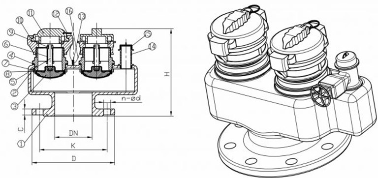 Họng tiếp nước chữa cháy 2 cửa D65